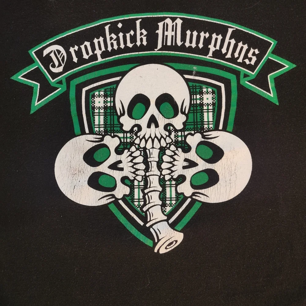 SOLD Dropkick Murphys Black Band Tee T-shirt Merch Four Leaf Clover Punk Music - Picture 2 of 4